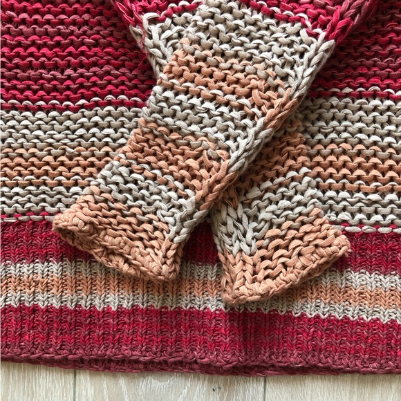 Free People Desert Moon Crochet Open Knit Striped Sweater Size XS - Picture 10 of 11